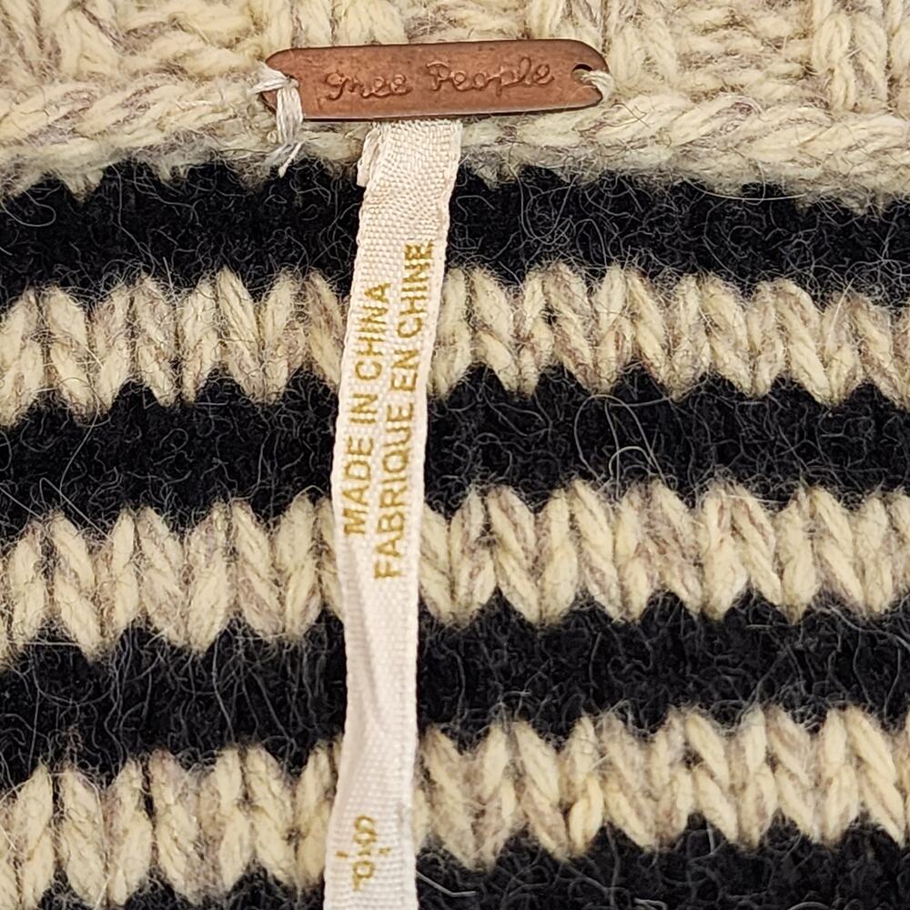 Free People Wool & Rabbit Hair Serape Small Retro Striped Cardigan Sweater - Picture 3 of 6